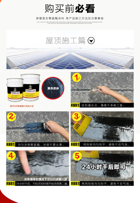 房屋医生 聚氨酯屋顶裂缝补漏堵漏防水涂料工程装 20kg施工30平方